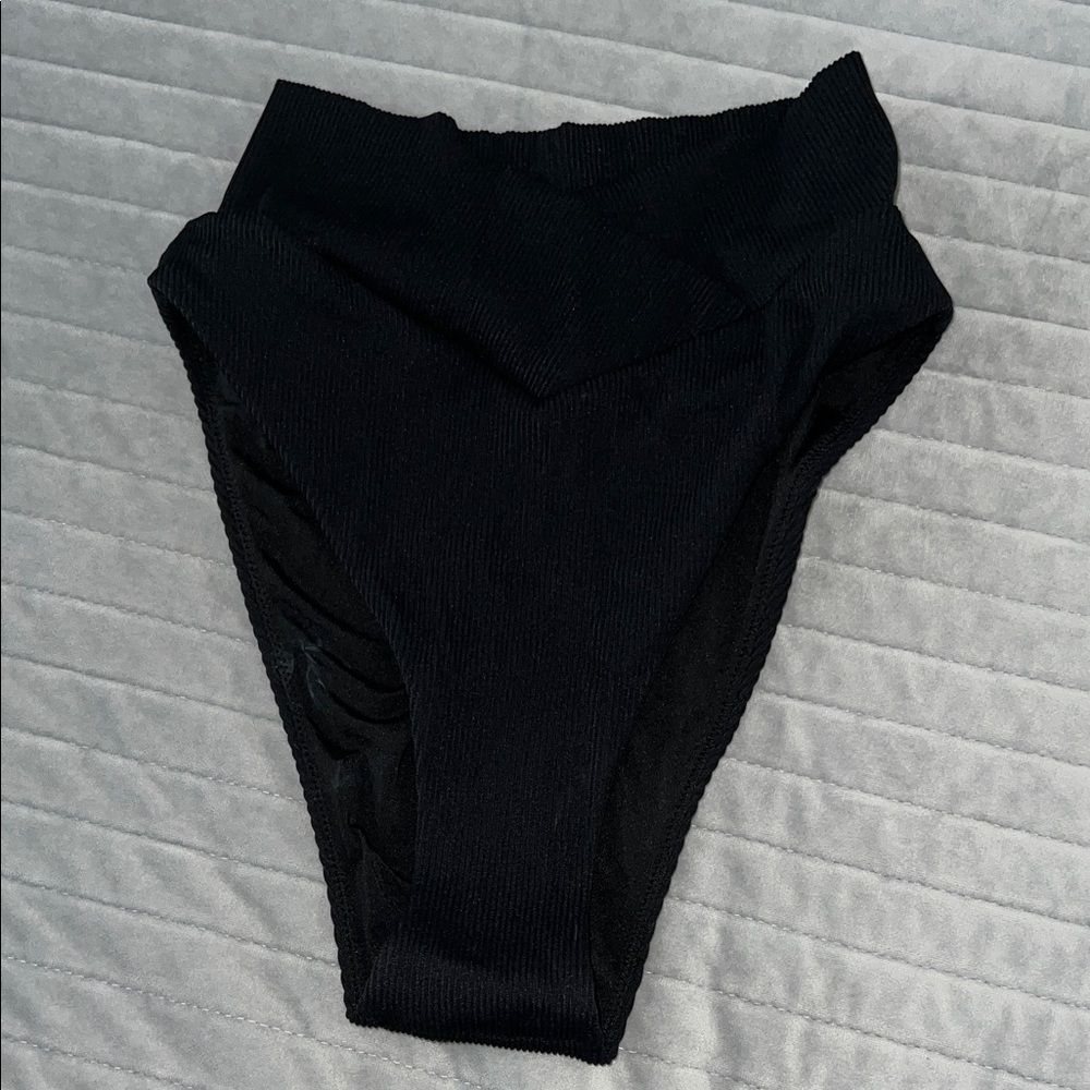 Aerie Black High-Waisted Cheeky Bikini Bottom